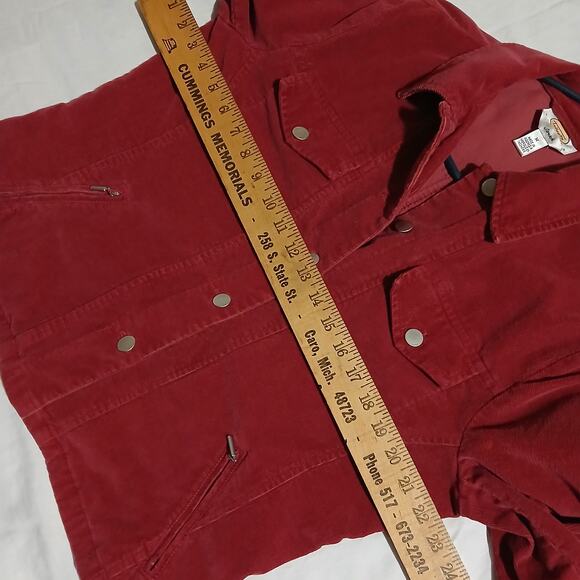 Talbots Petites Stretch Medium Raspberry Corduroy Cotton/Spandex Blend Jacket - Picture 12 of 15